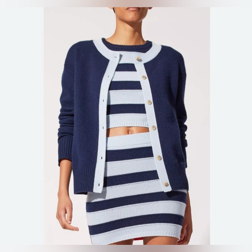 Solid And Striped Wool Cashmere Blend Cropped Jun… - image 2